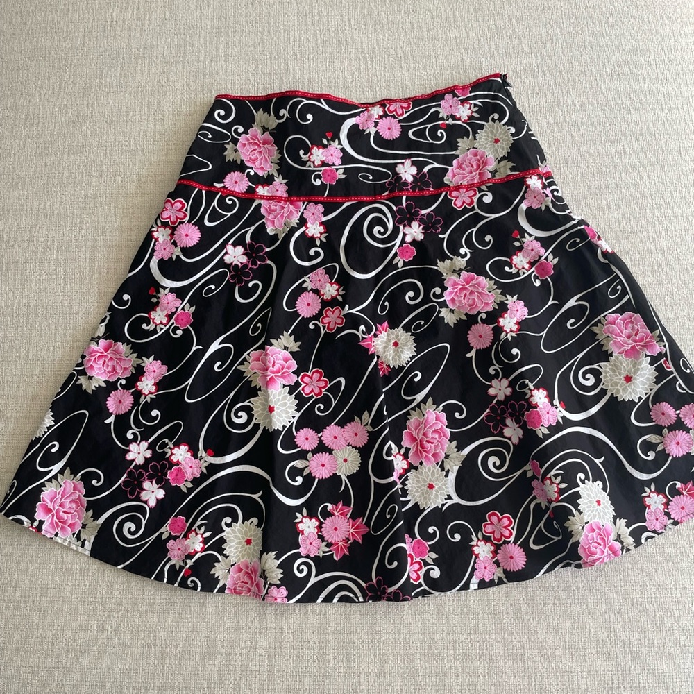 vintage lapis 90s multicolor floral midi skirt size large